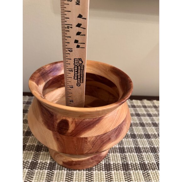 Vintage Handcrafted Wooden Storage Jar With Lid By Rossie Dezern - Picture 13 of 13